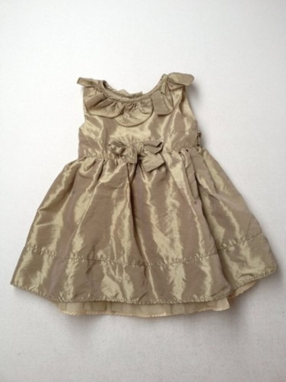 Baby Girl Jenny & Me Metallic Gold Holiday Party Portrait Dress Size 18 Months